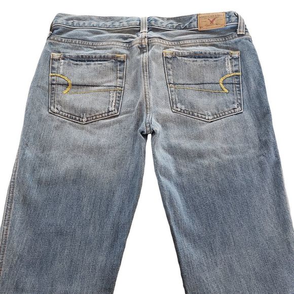 American Eagle Hipster Fit Frayed Look Light Blue Wash Women's  4 Reg - Picture 6 of 15